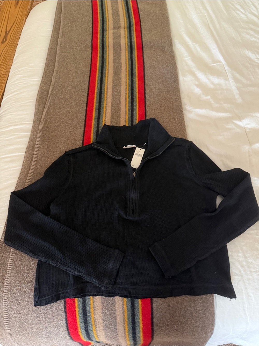 NWT Pilcro Ribbed Cropped 1/4 Zip